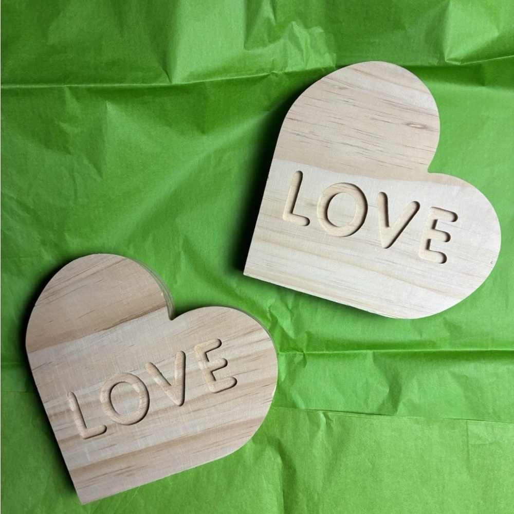 Wooden Heart LOVE Decor